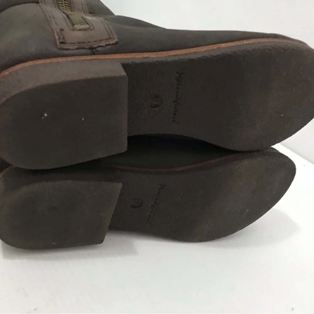 Modern Vintage Women's Leather Equestrian Riding Boots Brown Size 37.5/US 7